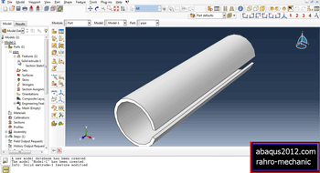 آموزش استاتیکی لوله شیار دار تحت بار متمرکز در نرم افزار آباکوس